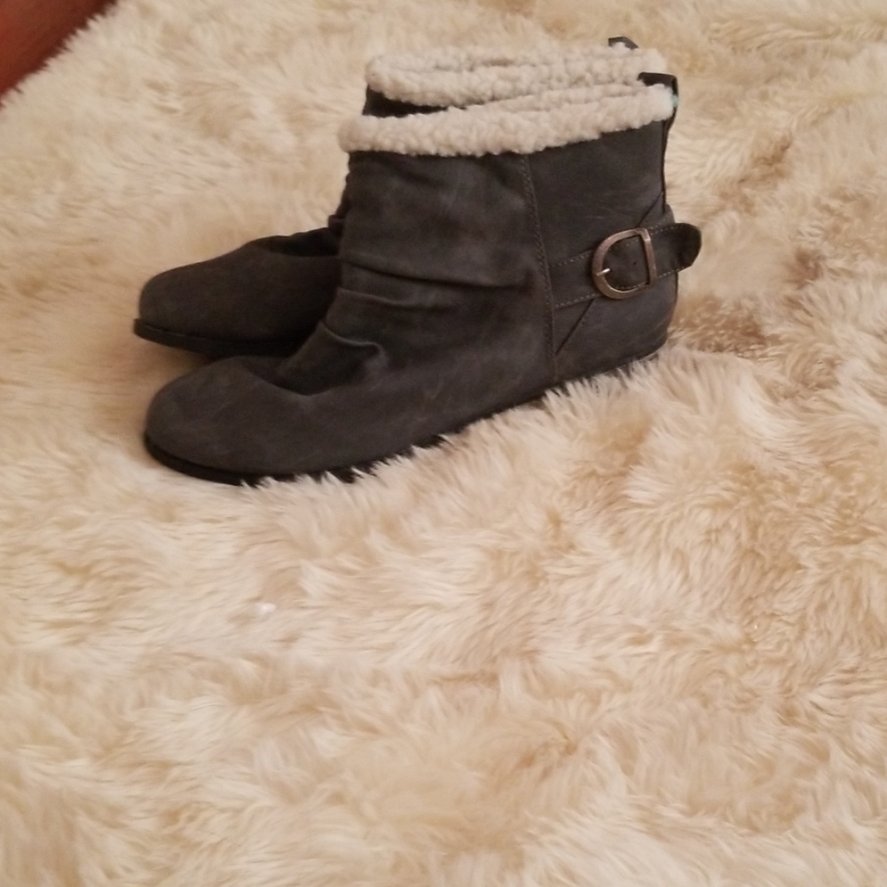 Grey ankle boots